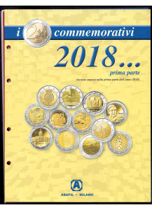 2018 - 2 fogli e tasche con alloggiamenti per 2 euro commemorativi
